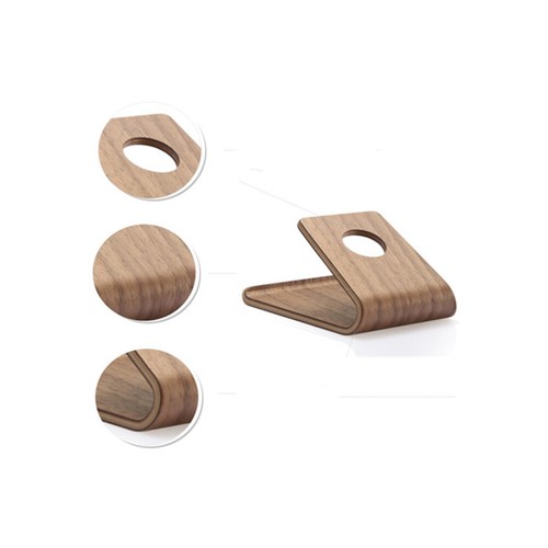 Wooden Mobile Phone Case Base Bracket Creative Curved Wood Desktop Phone Holder - Zdjęcie 11 z 12