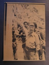 AP Wire Press Photo Yasser Arafat Leader of PLO Building Damaged by Air Raids
