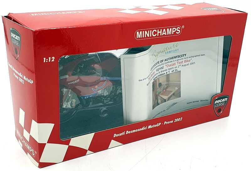 Minichamps 1/12 Ducati Desmosedici 2002, Maquette Bayliss Signée, édition Limitée