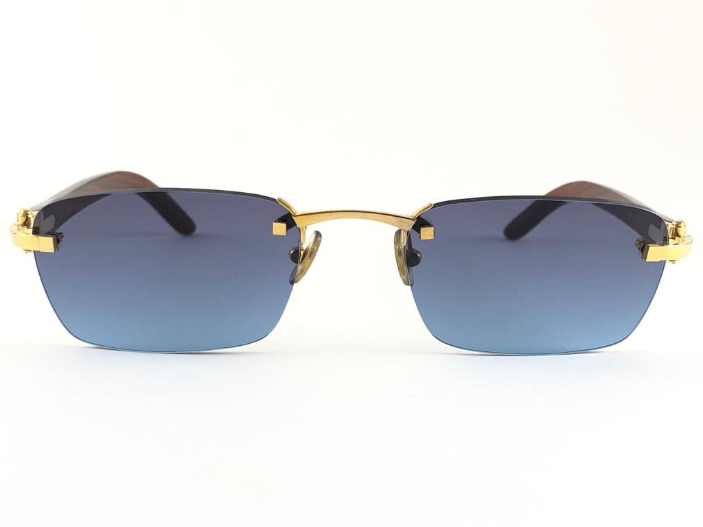 ◆VINTAGE◆【Cartier】C ドゥ*ロゴ NEW VINTAGE CARTIER WOOD CLASSIC C DECOR GOLD PLATED RIMLESS