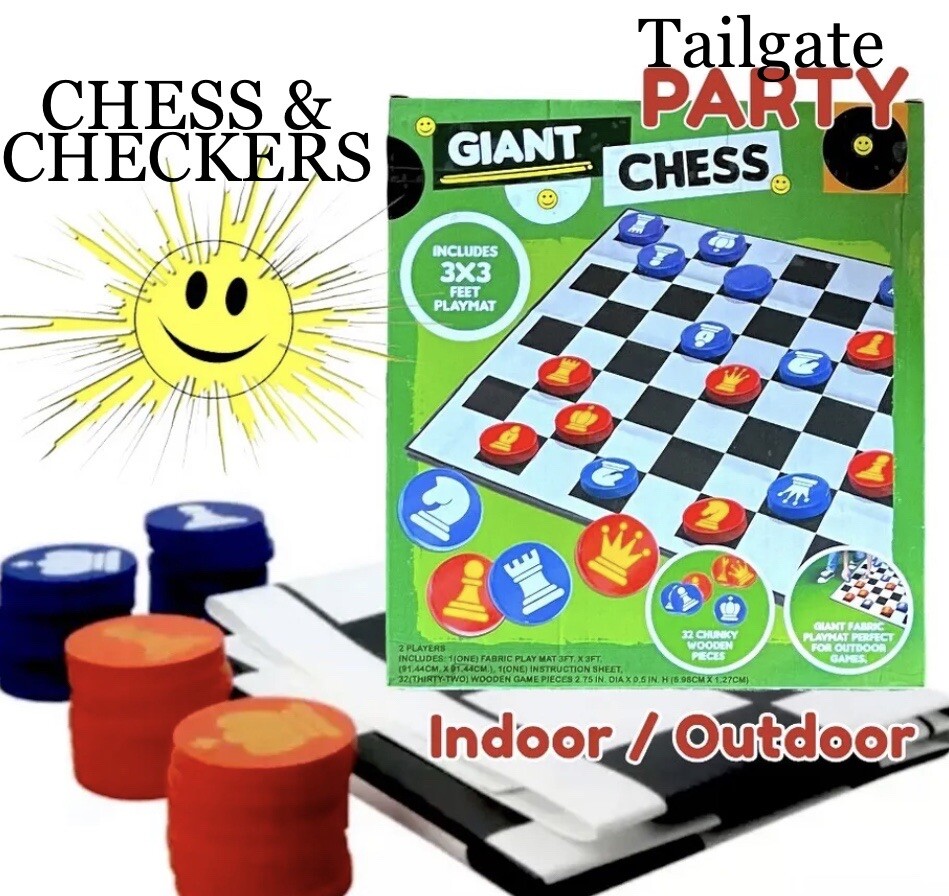 Giant Checkers, Chess, & Chess Tac Toe Game