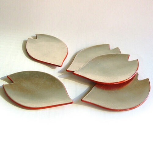 Isuke 5 Platos Juego "Sakura" para Japonés Té Tiempo Hecho a Mano Lacado Japón - Imagen 2 de 4