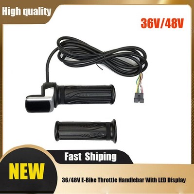36/48V E-Bike Throttle Electric Scooter Bicycle Grip Handlebar With LED Display