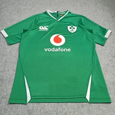 Canterbury Homme Irlande IRFU Maillot De Rugby Shirt Taille L Vert - Photo 1/4