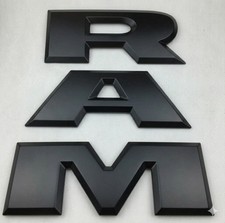 Set For 2013 To 2018 Ram 1500 Matte Black 3d Tailgate Letters Abs Inserts Decal