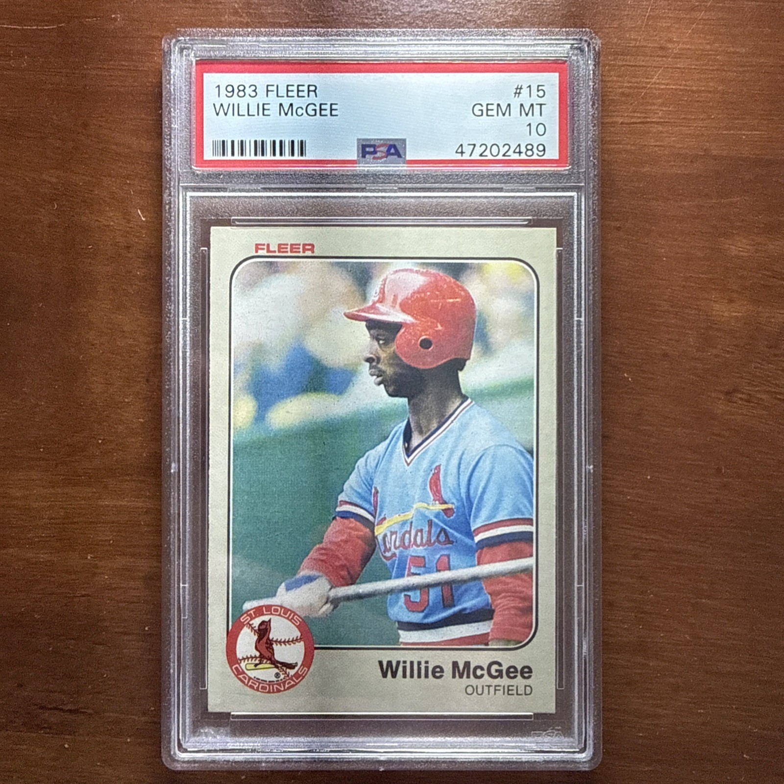 1983 Fleer MLB Baseball #15 Willie McGee RC Cardinals Rookie PSA 10 GEM MINT