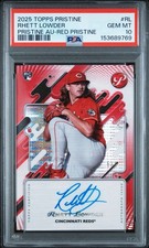 2025 Topps Pristine Rhett Lowder Rookie Auto Red Refractor 5/5! Bookend, PSA 10
