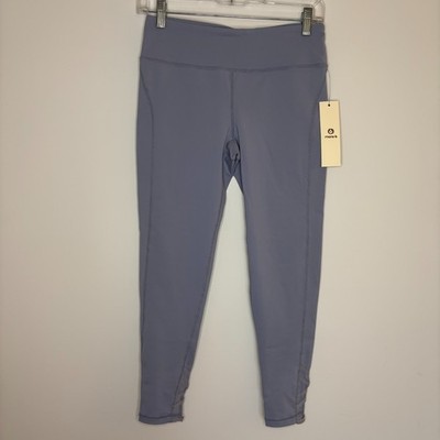 MONO B NEW Criss Cross Back Accent Leggings Womens L Light Blue Stretch