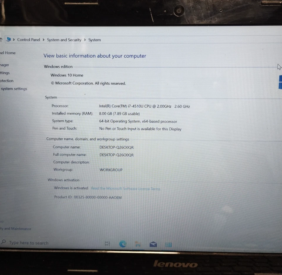Lenovo IdeaPad Z40-70 14" Gaming Laptop i7-4510U 8GB RAM 1TB NVIDIA W10H - Image 4 of 4