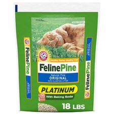 Feline Pine Platinum Non-Clumping Cat Litter, 18 lb, Gray