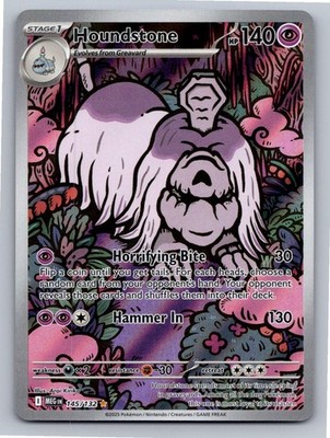 Houndstone 145/132 Illustration Rare Mega Evolution Pokemon Holo Near Mint