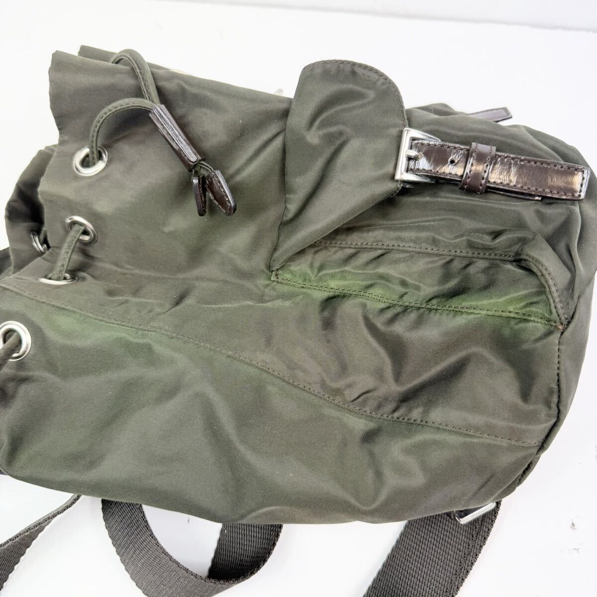 PRADA Nylon Backpack Prada Rucksack Khaki from japan thumbnail 8