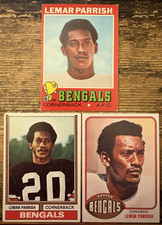LEMAR PARRISH Topps RC LOT! 1971 #233 1974 1976 Bengals Future HOF ROOKIE! EXMT