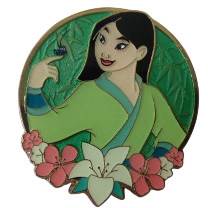 Pin De Comercio Disney Mulan Grillo Flor