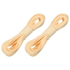 2 Pcs Faux Suede Leather Cord, 2.6mm x 5.5 Yards Flat String, Beige