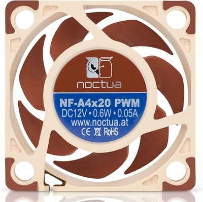 Noctua NF-A4x20 PWM Premium Quiet 4-Pin 40x25mm 14.9 dB 12V Fan (Brown)