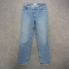 Abercrombie Fitch Jeans Womens 31 Ultra High Rise 90s Straight Distressed Deni
