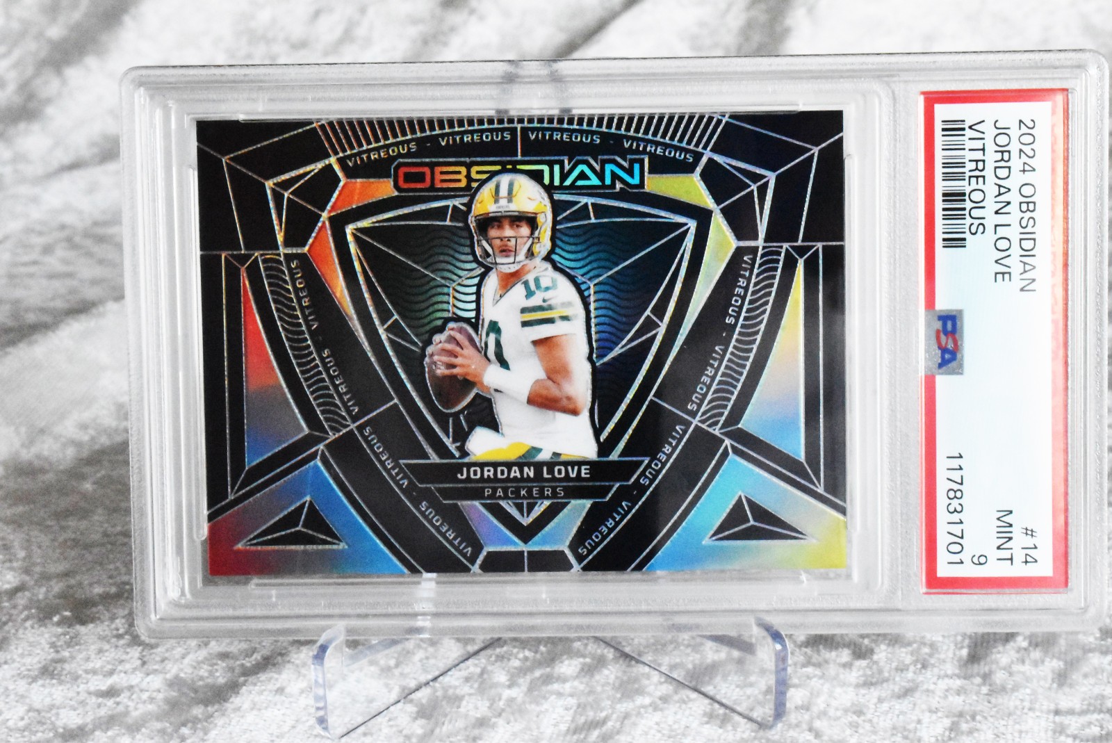 2024 Panini Obsidian - Vitreous JORDAN LOVE #14 🔥 PSA 9 MINT PACKERS QB!