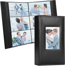 Photo Album 4x6300 Leather Cover Pic Book with 300 Horizontal Pocket Black