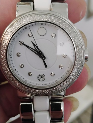 Movado Cerena Hecho en Suiza Ref. Reloj para mujer 32.3.14.1205S con bisel y esfera de diamantes - Imagen 4 de 24