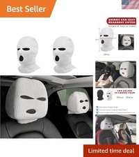 2 PCS Car Headrest Cover, Personalized Funny Car Seat Full Face Mask, Ski Mas...
