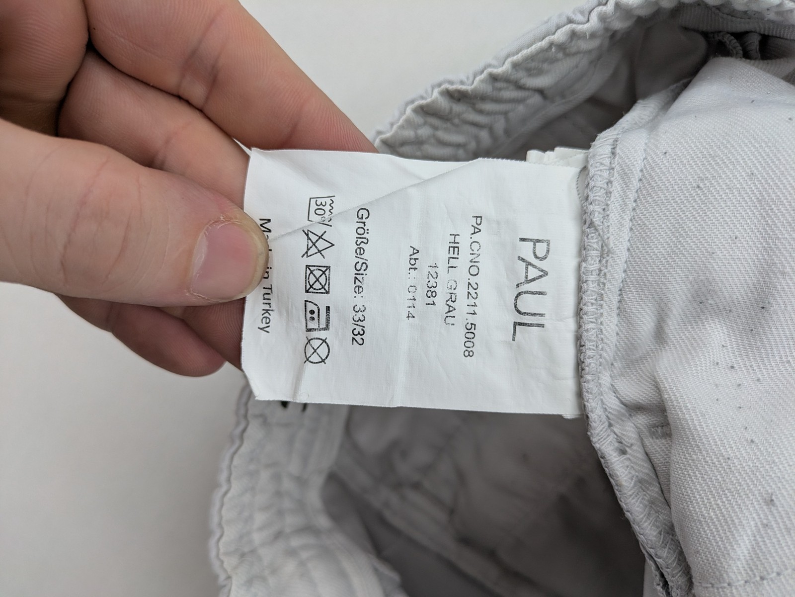 Paul Herren Chino Hose Gr 33/32 Hellgrau Stretch Baumwolle Freizeithose image 10