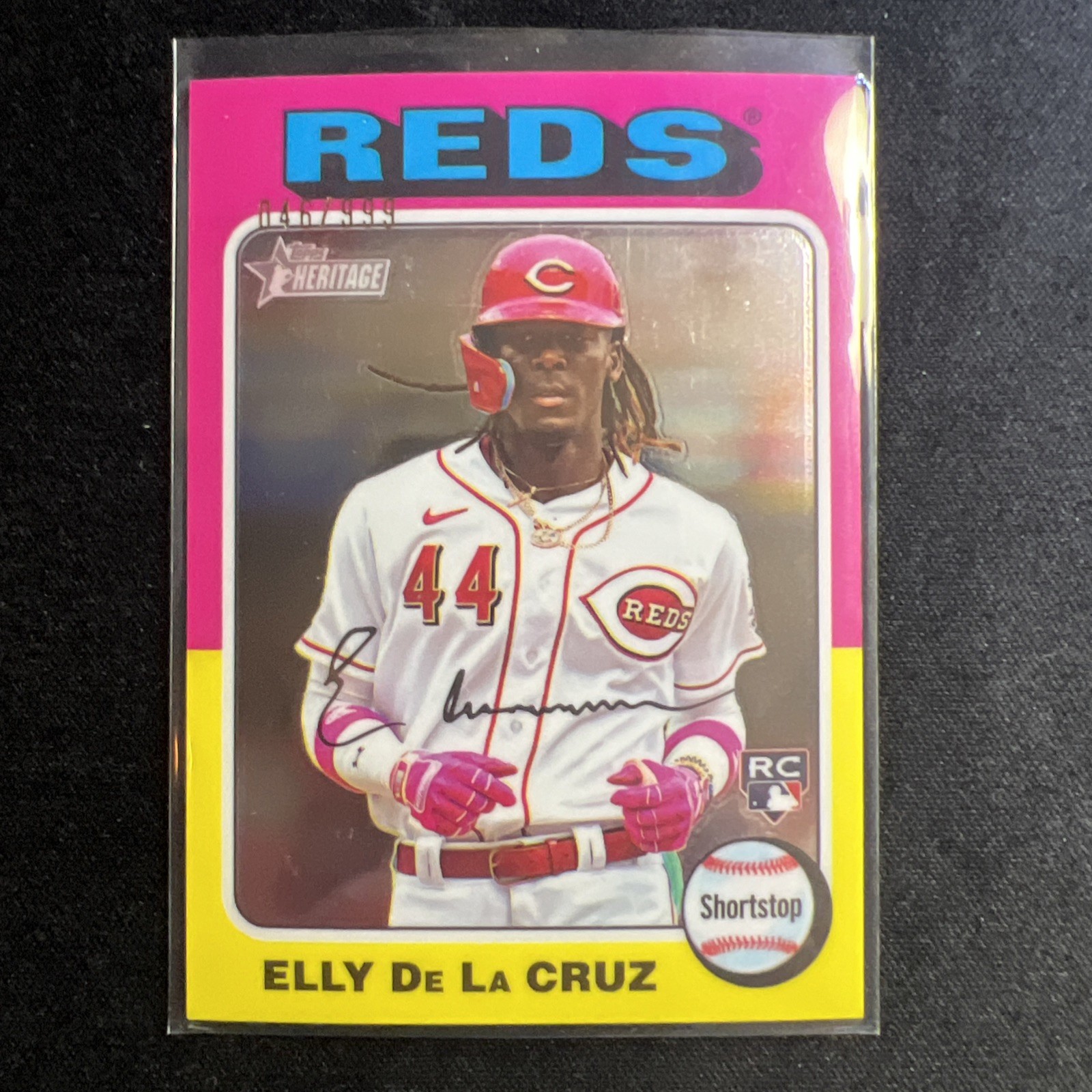 2024 Topps Heritage CHROME Elly De LA Cruz ROOKIE /999 RC Reds *Stratch See Pics