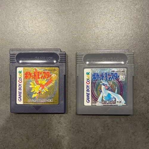 Gameboy Lot of 2 POKEMON GOLD SILVER SET kin gin Pocket Monsters