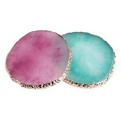 2 Pcs Resin Nail Art Palette, Nails Art Painting Palettes Gold Edge Nail Holder