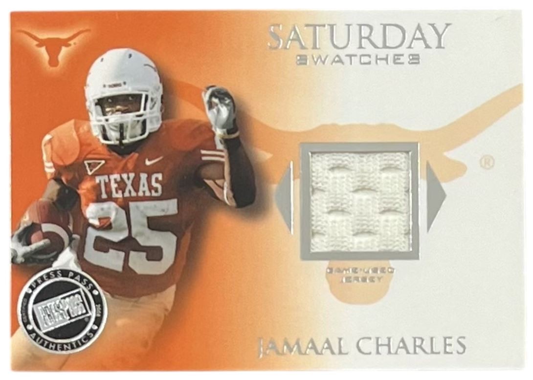 2008 Press Pass Legends Jamaal Charles Silver Jersey Swatch #SS-JC