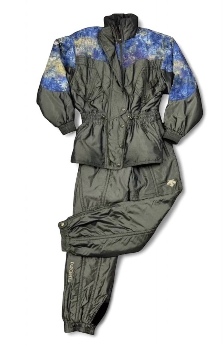 VTG Descente 2-Piece Ski Snowsuit 80s 90s Retro Green Jacket