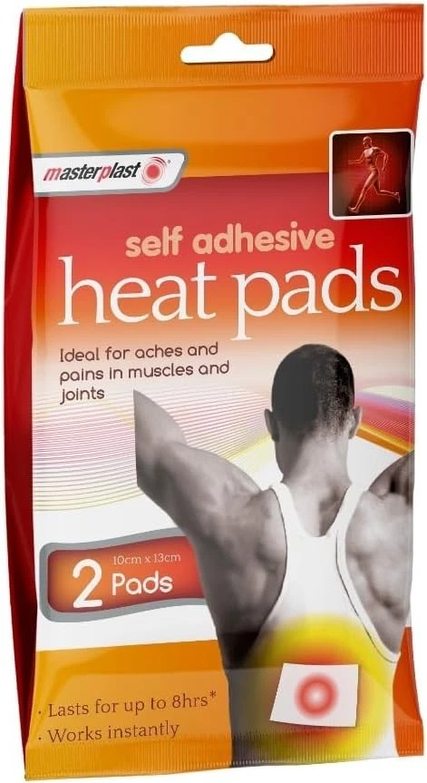 BRANDED 12 x Master Plast Self Adhesive Heat Pads, Lasts up to 8 Hours Each, 6 Packs