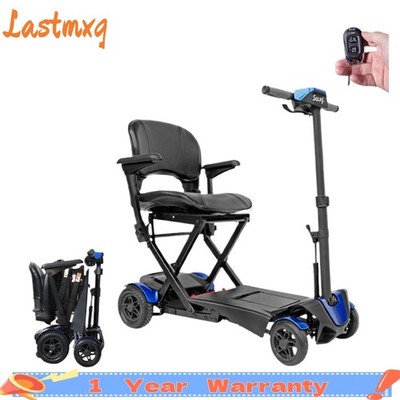 Lightweight 4 Wheels Travel Electric Mobility Scooter Foldable 10 miles 24V