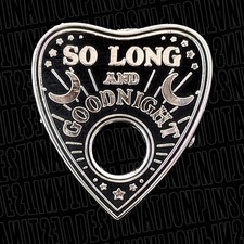 Cute And Spooky Silver And Black Ouija Planchette Enamel Pin