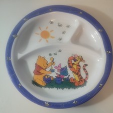 Winnie the Pooh Disney Child Divided Section Plate Melamine Tigger Piglet 8.25