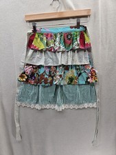 FUNKTION Ruffled Tiered Girl's Colorful 100 Cotton Floral Vintage Half Apron