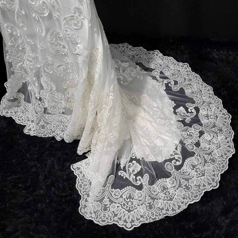 NUEVO CON ETIQUETAS~$1350~MORILE~TALLA 2~VESTIDO DE NOVIA ACAMPANADO BORDADO MARFIL VESTIDO DE NOVIA VESTIDO DE NOVIA Foto 4 de 4