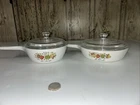 Vintage Corning Ware Spice of Life P-81 - B & P-83-B Dishes w/ Pyrex Lids Qty 2
