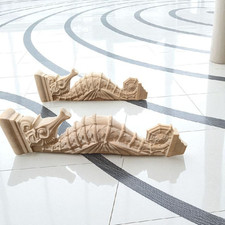 Wall corbel Seahorse shelf Carved bracket  Fireplace surround Cabinet Bracket