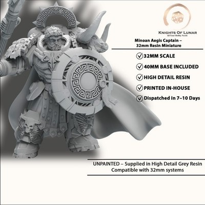 Minoan Aegis Captain 32mm Resin Miniatur Fantasy DnD Wargaming Hero