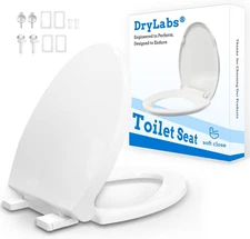 Elongated Toilet Seat 18.5" - Soft Close, No Slamming, Durable PP Oval Toilet Li