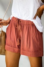 Summer New Comfortable Casual Commuting Silk Shorts Women's European High Waist