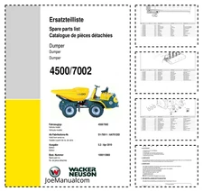 Wacker Neuson 4500 7002 Dumper Parts Catalog PDF