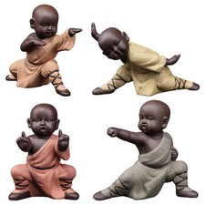 Handpainting Ceramic Monk Sculptures Awesome Chinese Kongfu