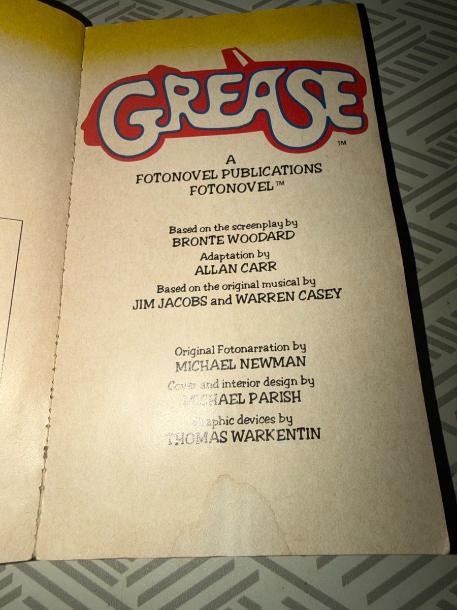 Grease The Fotonovel 1st Edition 1978 for sale online | eBay