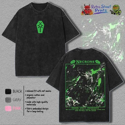 40K Necron Graphic Tee Dark Anime Streetwear T-Shirt
