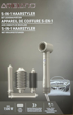 AMBIANO 5 in 1 Hairstyler Haarstyler 1500 W mit Lockenaufsätzen Bürstenset