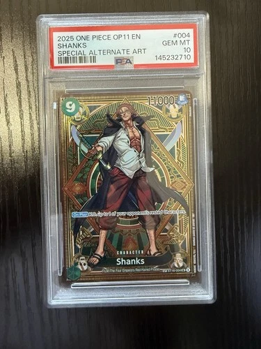 2025 ONE PIECE OP11 A FIST OF DIVINE SPEED - SHANKS SP ALT ART ST16-004 - PSA 10