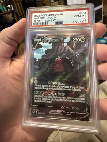 REGIDRAGO V #184 2022 POKEMON SWORD & SHIELD SILVER TEMPEST FULL ART/l- PSA 10
