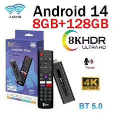 Smart TV Stick 8K 4K HD WiFi6 BT5.0 128GB Voice Remote UK Stock